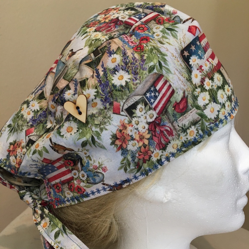 Scrub cap-4th of July